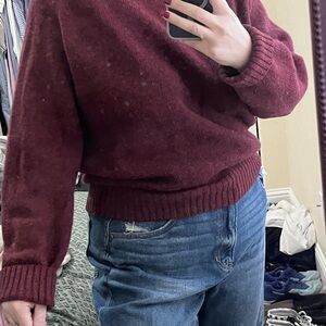 L.L. Bean Rich Maroon Crew Neck Sweater